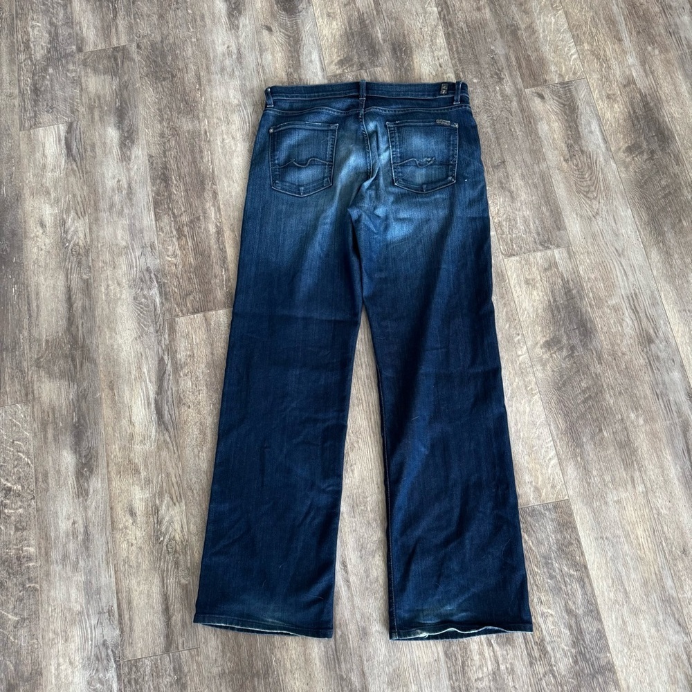 Y2K 7 For All Mankind Relaxed Straight Leg Dark Blue Denim Jeans